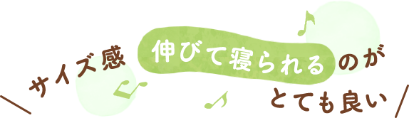 サイズ感　伸びて寝られるのがとても良い